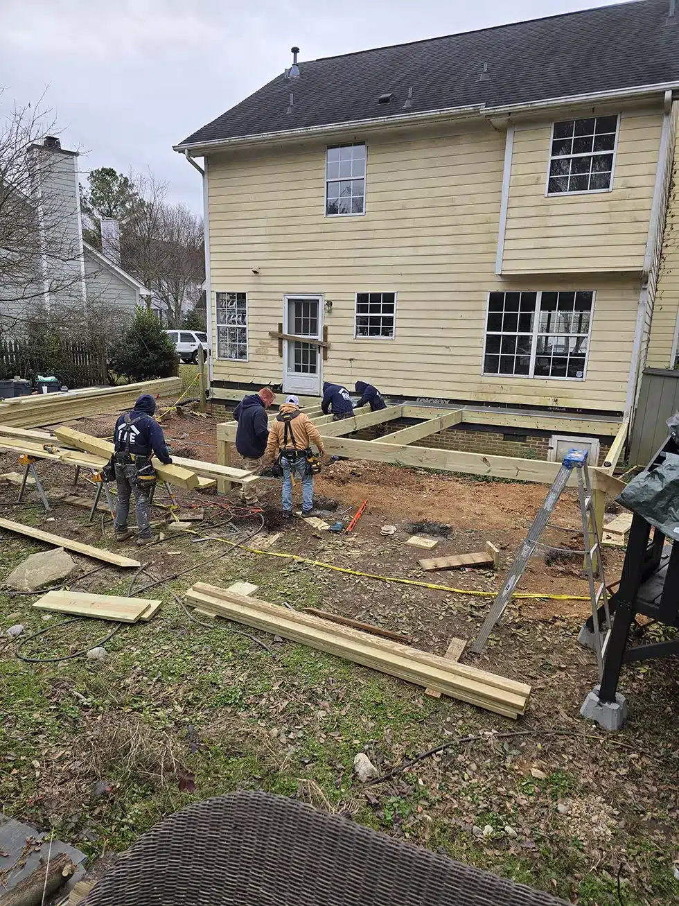 Siding deck during 2